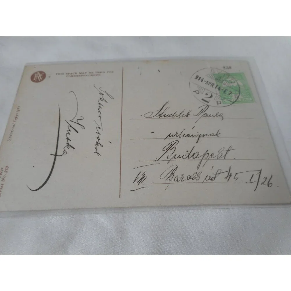 Vintage Postcard woman 1914 posted w/ stamp pretty lady Happiness